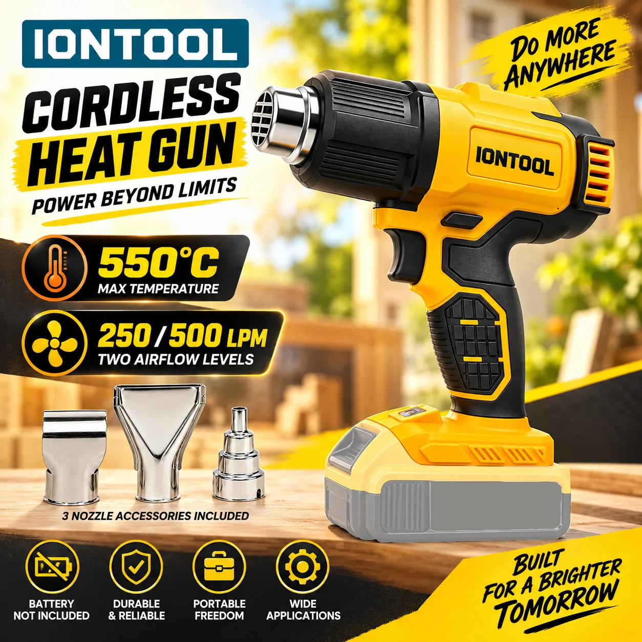 IONTOOL Cordless Heat Gun 550℃ - Cordless Heat Gun For Shrink Tubing 评论和价格