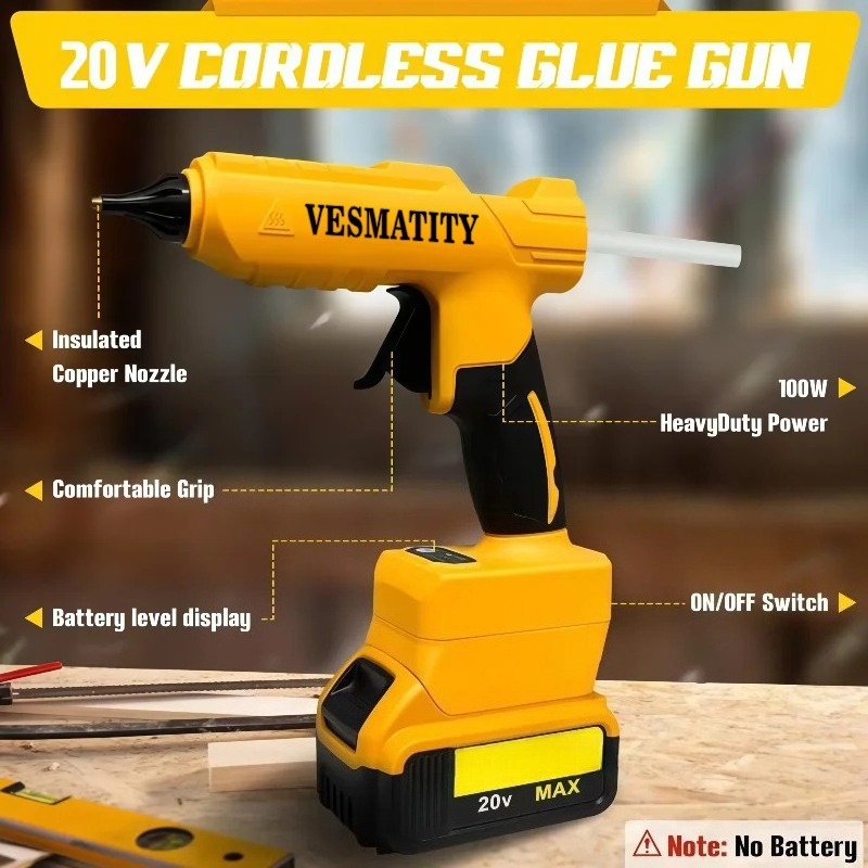 VESMATITY Electric Hot Glue Gu - Hot Melt Glue Gun Cordless 评论和价格