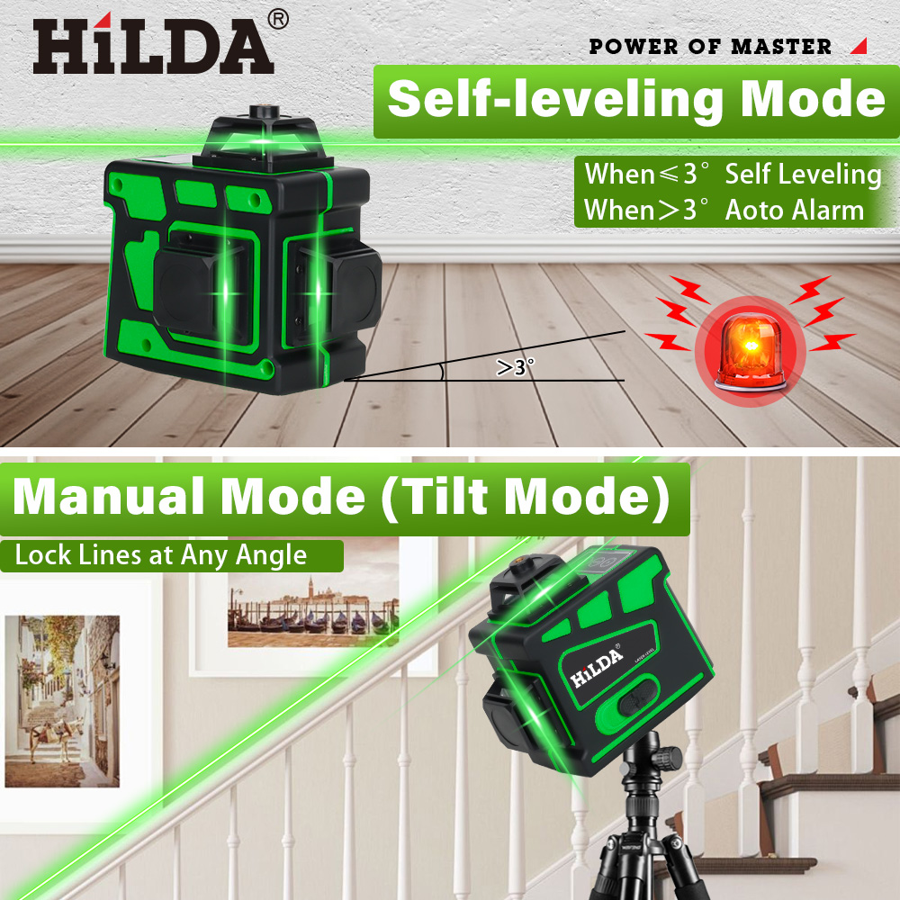 HILDA 16/12 Lines Super Powerf - Laser Level 16 Lines 4D Green 评论和价格