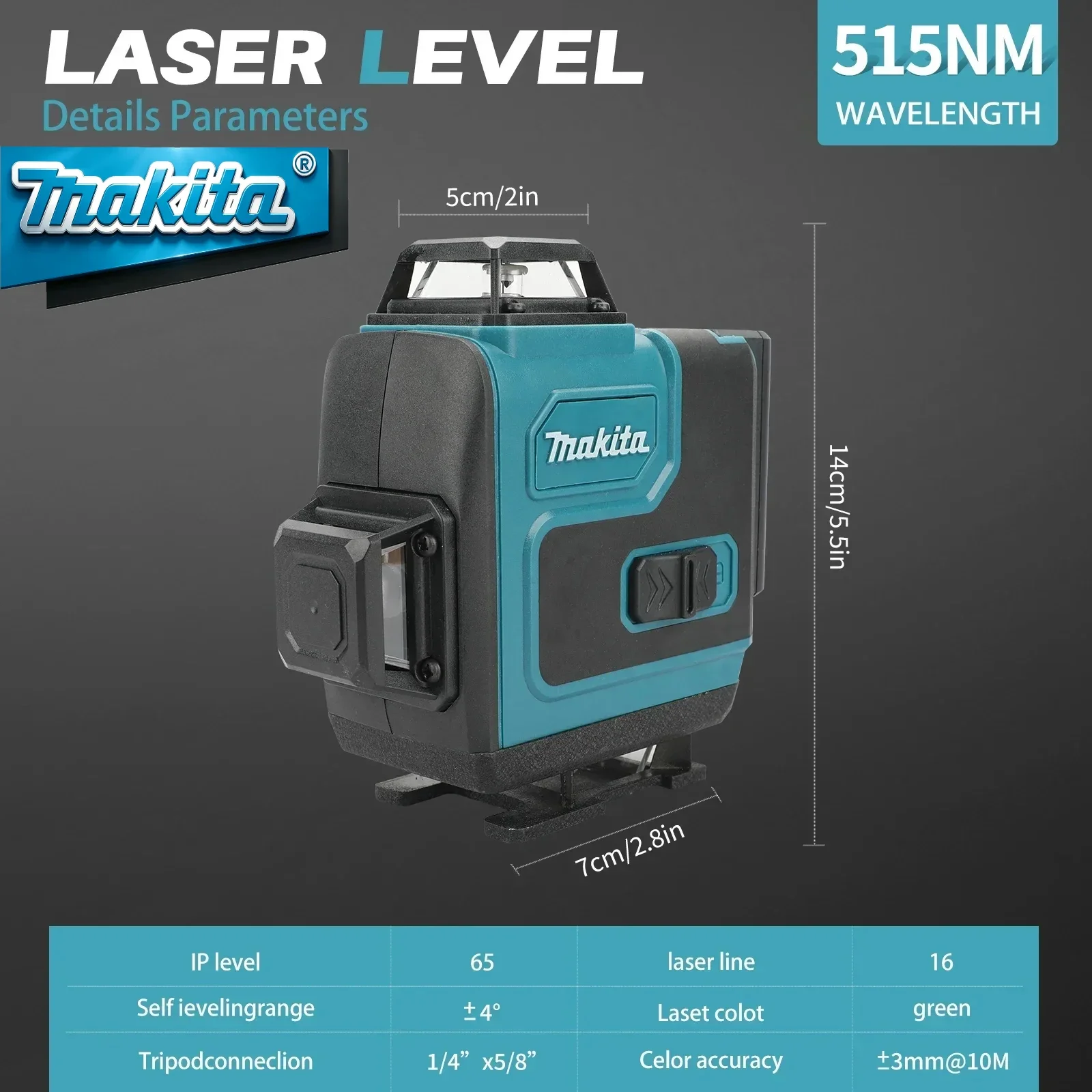 5.0Ah Max Makita 40V Battery M - Laser Level 16 Lines 4D Green 评论和价格