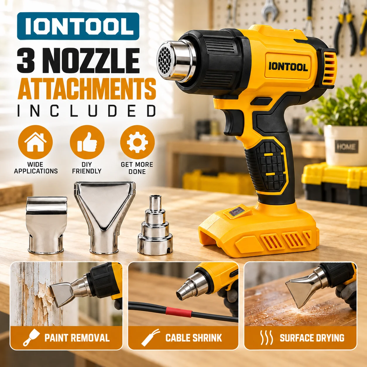 IONTOOL Brushless Cordless Hea - Cordless Heat Gun For Shrink Tubing 评论和价格