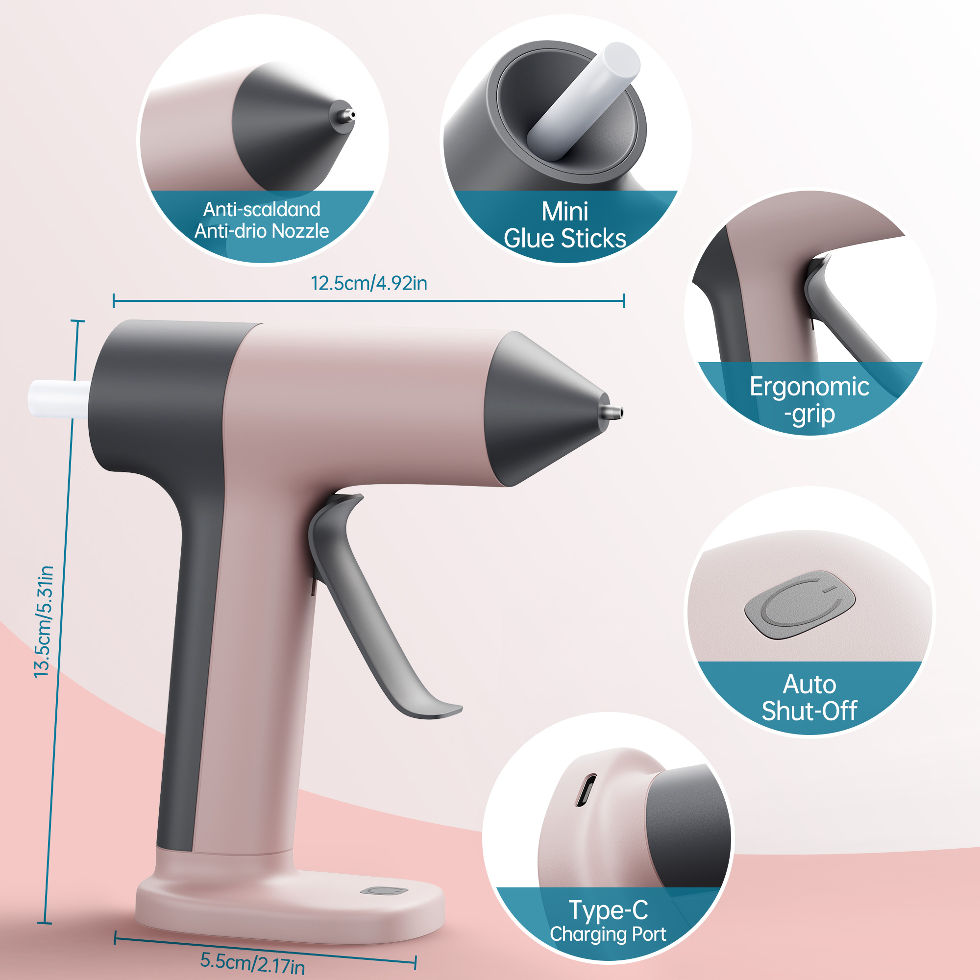 15W Wireless Hot Glue Gun With - Hot Melt Glue Gun Cordless 评论和价格